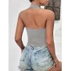 image:imageEkouaer Women Halter Top Backless Scroop Neck Slim Stretchy Ribbed Knit Camisole Crop Tops SXXLLight Gray