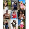 image:imageEkouaer Women Halter Top Backless Scroop Neck Slim Stretchy Ribbed Knit Camisole Crop Tops SXXLNavy
