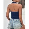 image:imageEkouaer Women Halter Top Backless Scroop Neck Slim Stretchy Ribbed Knit Camisole Crop Tops SXXLNavy