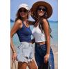 image:imageEkouaer Women Halter Top Backless Scroop Neck Slim Stretchy Ribbed Knit Camisole Crop Tops SXXLNavy