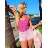 image:imageEkouaer Women Halter Top Backless Scroop Neck Slim Stretchy Ribbed Knit Camisole Crop Tops SXXLPink Leopard