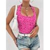 image:imageEkouaer Women Halter Top Backless Scroop Neck Slim Stretchy Ribbed Knit Camisole Crop Tops SXXLPink Leopard
