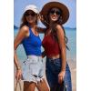 image:imageEkouaer Women Halter Top Backless Scroop Neck Slim Stretchy Ribbed Knit Camisole Crop Tops SXXLSky Blue