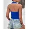 image:imageEkouaer Women Halter Top Backless Scroop Neck Slim Stretchy Ribbed Knit Camisole Crop Tops SXXLSky Blue