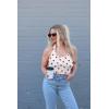 image:imageEkouaer Women Halter Top Backless Scroop Neck Slim Stretchy Ribbed Knit Camisole Crop Tops SXXLWhite Red Hearts