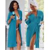image:imageEkouaer Women Lace Maternity Nursing Gown and 34 Sleeve Robe Set Double Layer Breastfeeding Nightgown Slip Dress amp BathrobeBlue Green