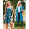 image:imageEkouaer Women Lace Maternity Nursing Gown and 34 Sleeve Robe Set Double Layer Breastfeeding Nightgown Slip Dress amp BathrobeBlue Green Floral