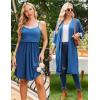 image:imageEkouaer Women Lace Maternity Nursing Gown and 34 Sleeve Robe Set Double Layer Breastfeeding Nightgown Slip Dress amp BathrobeDark Blue