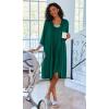 image:imageEkouaer Women Lace Maternity Nursing Gown and 34 Sleeve Robe Set Double Layer Breastfeeding Nightgown Slip Dress amp BathrobeLake Green