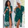 image:imageEkouaer Women Lace Maternity Nursing Gown and 34 Sleeve Robe Set Double Layer Breastfeeding Nightgown Slip Dress amp BathrobeLake Green Floral