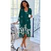 image:imageEkouaer Women Lace Maternity Nursing Gown and 34 Sleeve Robe Set Double Layer Breastfeeding Nightgown Slip Dress amp BathrobeLake Green Floral