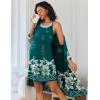 image:imageEkouaer Women Lace Maternity Nursing Gown and 34 Sleeve Robe Set Double Layer Breastfeeding Nightgown Slip Dress amp BathrobeLake Green Floral