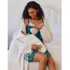 image:imageEkouaer Women Lace Maternity Nursing Gown and 34 Sleeve Robe Set Double Layer Breastfeeding Nightgown Slip Dress amp BathrobeLake Green Floral