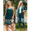 image:imageEkouaer Women Lace Maternity Nursing Gown and 34 Sleeve Robe Set Double Layer Breastfeeding Nightgown Slip Dress amp BathrobeLake Green Floral