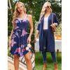 image:imageEkouaer Women Lace Maternity Nursing Gown and 34 Sleeve Robe Set Double Layer Breastfeeding Nightgown Slip Dress amp BathrobeNavy Blue Floral