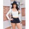 image:imageEkouaer Womens Long Sleeve Square Neck Crop Top Ribbed Slim Fitted Going Out Y2K Tops Casual Basic Shirts TeeWhite