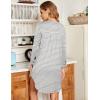 image:imageEkouaer Womens Nightgown V Neck Striped Button Down Sleepwear 34 Sleeves Nightshirts Soft Button Sleep Dress SXXLGrey Stripes