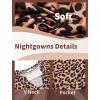 image:imageEkouaer Womens Nightgown V Neck Striped Button Down Sleepwear 34 Sleeves Nightshirts Soft Button Sleep Dress SXXLLeopard