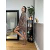 image:imageEkouaer Womens Nightgown V Neck Striped Button Down Sleepwear 34 Sleeves Nightshirts Soft Button Sleep Dress SXXLLeopard