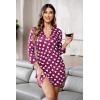 image:imageEkouaer Womens Nightgown V Neck Striped Button Down Sleepwear 34 Sleeves Nightshirts Soft Button Sleep Dress SXXLLove Print