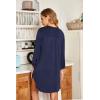 image:imageEkouaer Womens Nightgown V Neck Striped Button Down Sleepwear 34 Sleeves Nightshirts Soft Button Sleep Dress SXXLNavy Blue