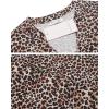 image:imageEkouaer Womens Nightgown V Neck Striped Button Down Sleepwear 34 Sleeves Nightshirts Soft Button Sleep Dress SXXLSmall Leopard