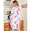 image:imageEkouaer Womens Nightgown V Neck Striped Button Down Sleepwear 34 Sleeves Nightshirts Soft Button Sleep Dress SXXLWhite Floral