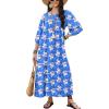 image:imageEkouaer Moo Moos for Women 34 Sleeve Long Nightgowns House Dresses with Pocket S3XLLight Blue Flower