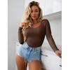 image:imageEkouaer 2 Pack Long Sleeve Shirts for Womens Scoop Neck Tops Slim Fit Undershirts Basic Thermal Tee ShirtBeigeCoffee