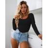 image:imageEkouaer 2 Pack Long Sleeve Shirts for Womens Scoop Neck Tops Slim Fit Undershirts Basic Thermal Tee ShirtBlackNavy