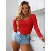 image:imageEkouaer 2 Pack Long Sleeve Shirts for Womens Scoop Neck Tops Slim Fit Undershirts Basic Thermal Tee ShirtBlackRed