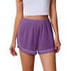 image:imageEkouaer Pajama Shorts Women Soft Sleep Shorts Casual Lounge Shorts Cute High Waist Pajama Bottom Comfy Split Side Pj BottomPurple
