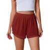 image:imageEkouaer Pajama Shorts Women Soft Sleep Shorts Casual Lounge Shorts Cute High Waist Pajama Bottom Comfy Split Side Pj BottomWine Red