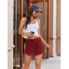 image:imageEkouaer Pajama Shorts Women Soft Sleep Shorts Casual Lounge Shorts Cute High Waist Pajama Bottom Comfy Split Side Pj BottomWine Red