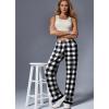 image:imageEkouaer Soft Pajama Pants for Women Elastic Waist Casual Lounge Yoga Pj Bottoms with PocketsBlack White Plaid