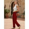 image:imageEkouaer Soft Pajama Pants for Women Elastic Waist Casual Lounge Yoga Pj Bottoms with PocketsRed Black Plaid
