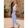 image:imageEkouaer Soft Pajama Pants for Women Elastic Waist Casual Lounge Yoga Pj Bottoms with PocketsSpotted Blue