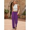 image:imageEkouaer Soft Pajama Pants for Women Elastic Waist Casual Lounge Yoga Pj Bottoms with PocketsWineberry