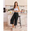 image:imageEkouaer Womens Pajama Pants 2026 Wide Leg Capri Yoga Pants Lounge Comfy Sleep Pj Bottoms with PocketsBlack