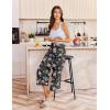 image:imageEkouaer Womens Pajama Pants 2026 Wide Leg Capri Yoga Pants Lounge Comfy Sleep Pj Bottoms with PocketsBlack Flowers