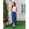 image:imageEkouaer Womens Pajama Pants 2026 Wide Leg Capri Yoga Pants Lounge Comfy Sleep Pj Bottoms with PocketsBlue