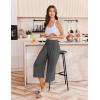 image:imageEkouaer Womens Pajama Pants 2026 Wide Leg Capri Yoga Pants Lounge Comfy Sleep Pj Bottoms with PocketsCharcoal Heather