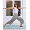 image:imageEkouaer Womens Pajama Pants 2026 Wide Leg Capri Yoga Pants Lounge Comfy Sleep Pj Bottoms with PocketsGrey