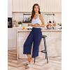 image:imageEkouaer Womens Pajama Pants 2026 Wide Leg Capri Yoga Pants Lounge Comfy Sleep Pj Bottoms with PocketsNavy