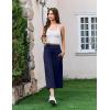 image:imageEkouaer Womens Pajama Pants 2026 Wide Leg Capri Yoga Pants Lounge Comfy Sleep Pj Bottoms with PocketsNavy