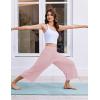 image:imageEkouaer Womens Pajama Pants 2026 Wide Leg Capri Yoga Pants Lounge Comfy Sleep Pj Bottoms with PocketsPink