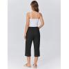 image:imageEkouaer Womens Pajamas Pants Capri Pj Bottoms with Pockets Comfy Drawstring Printed Lounge Soft Sleep PantsBlack
