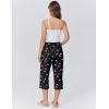 image:imageEkouaer Womens Pajamas Pants Capri Pj Bottoms with Pockets Comfy Drawstring Printed Lounge Soft Sleep PantsBlack Cherry
