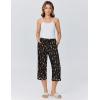 image:imageEkouaer Womens Pajamas Pants Capri Pj Bottoms with Pockets Comfy Drawstring Printed Lounge Soft Sleep PantsBlack Flowers