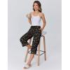 image:imageEkouaer Womens Pajamas Pants Capri Pj Bottoms with Pockets Comfy Drawstring Printed Lounge Soft Sleep PantsBlack Flowers